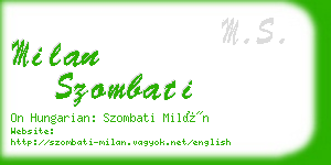 milan szombati business card